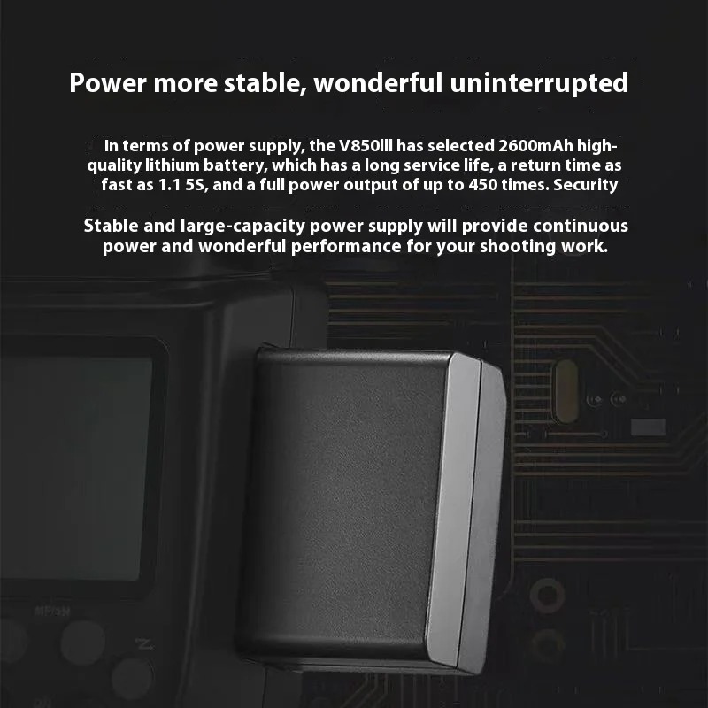 Gambar produk Godox Flash Camera Wireless Adjustable Focus 2.4GHz GN60 2980mAh 76W - V850III