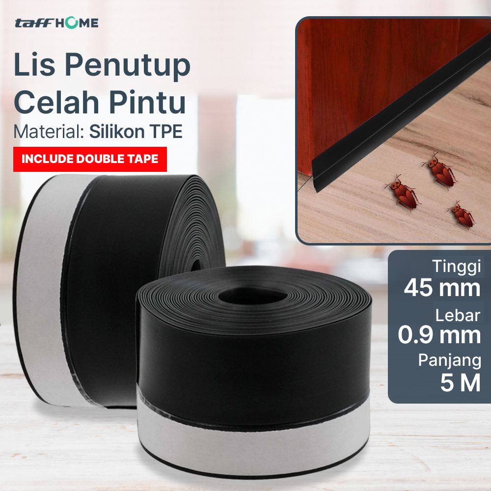 Gambar produk TaffHOME Lis Penutup Celah Pintu Penghalang Debu Door Bottom Seal 45mmx5M - EACC25