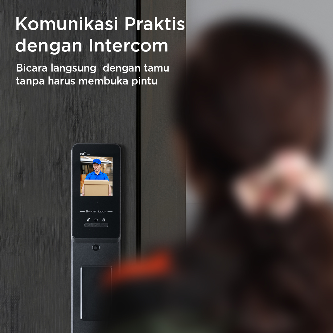 Joneytech Smart Door Lock Fingerprint Face Recognition App Intercom - B01RL-DJ Gambar produk Joneytech Smart Door Lock Fingerprint Face Recognition App Intercom - B01RL-DJ