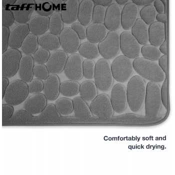Gambar produk TaffHOME Keset Kamar Mandi Cobble Stone Super Absorbent 60x40cm - Jn39