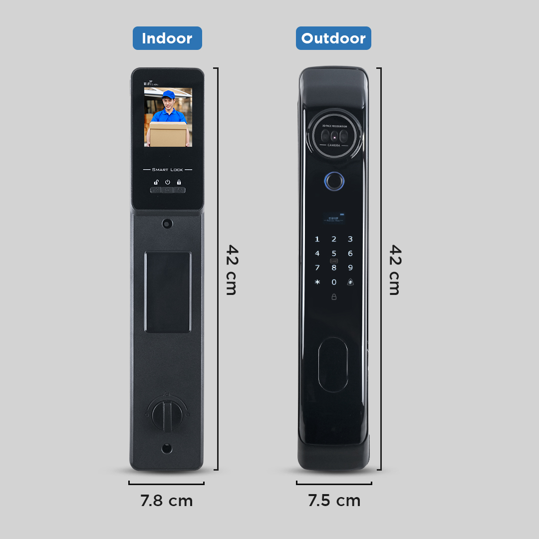 Glomarket Smart Door Lock Fingerprint Face Recognition Password App - B02RL-TC Gambar produk Glomarket Smart Door Lock Fingerprint Face Recognition Password App - B02RL-TC
