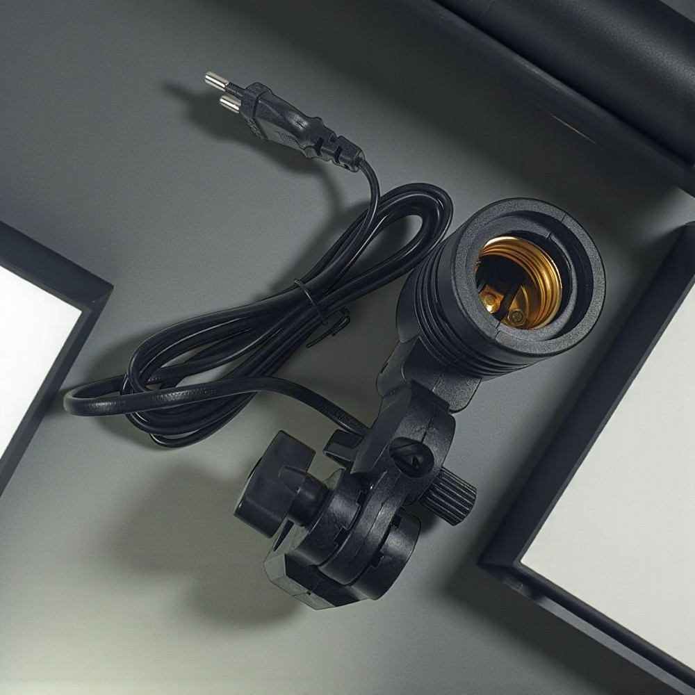 TaffSTUDIO Lamp Holder Lampu Foto Soket E27 dengan Dudukan Payung - HQ-DZ001 Gambar produk TaffSTUDIO Lamp Holder Lampu Foto Soket E27 dengan Dudukan Payung - HQ-DZ001
