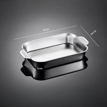 NLSLASI Loyang Nampan Tray Bakeware Grill Pan Magnetic Stainless 410 41x24x5cm - NL31 Gambar produk NLSLASI Loyang Nampan Tray Bakeware Grill Pan Magnetic Stainless 410 41x24x5cm - NL31