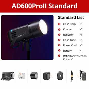 Gambar produk Godox Flash Camera Wireless 2.4GHz TTL 3in1 Color 2600mAh 600W - AD600ProII
