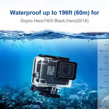 HONGDAK Underwater Waterproof Case 60 M for GoPro Hero 5/6/7 - GP0101
