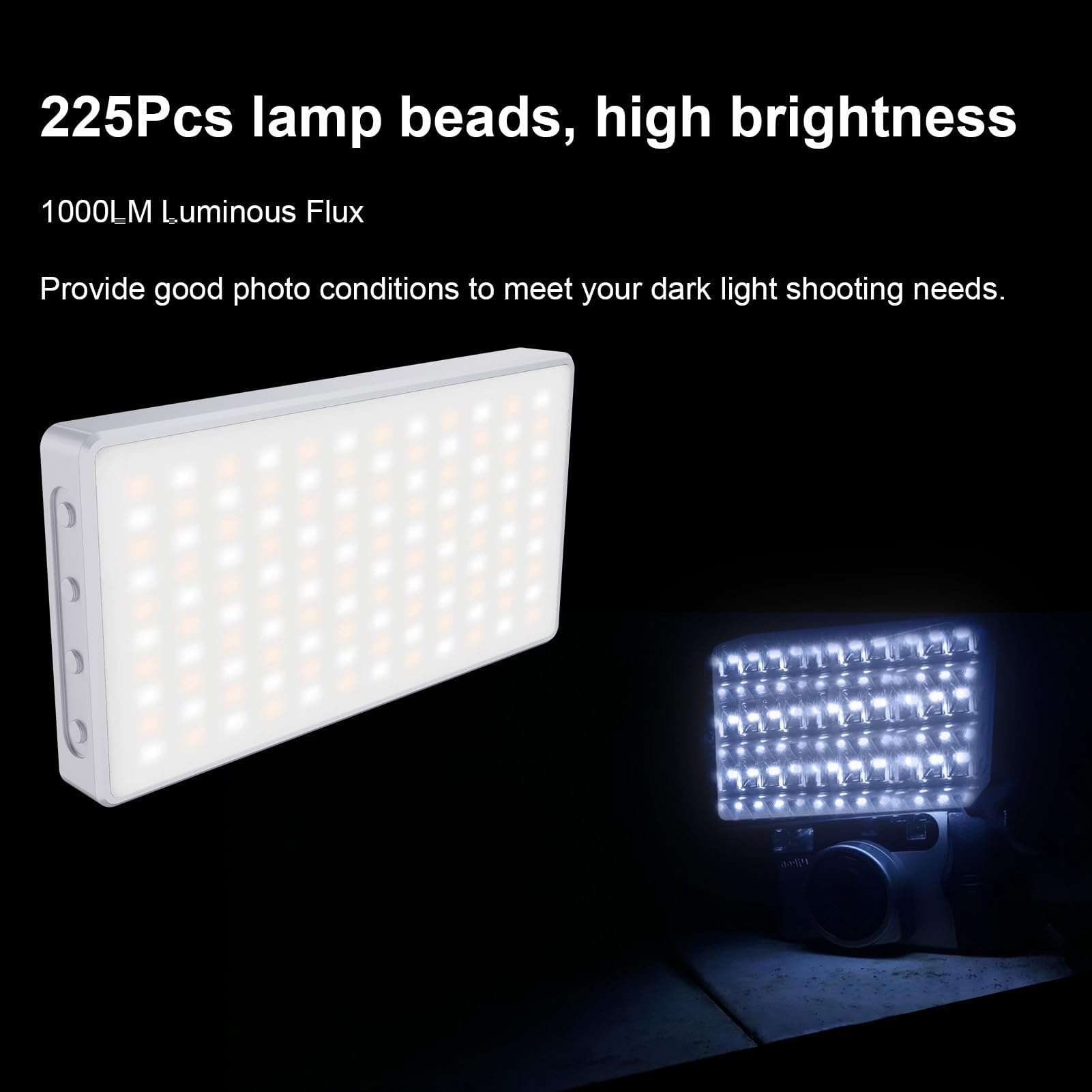 Gambar produk LIYADI Lampu Fotografi LED Portabel RGB Panel Light 10W 9900K - LR225 Pro Dark