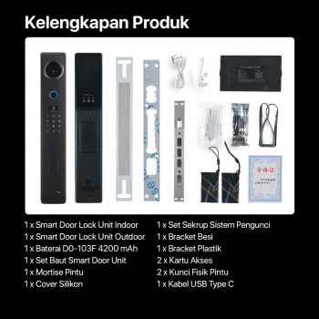 Gambar produk Glomarket Smart Door Lock Fingerprint Face Recognition Password Tuya - CS11
