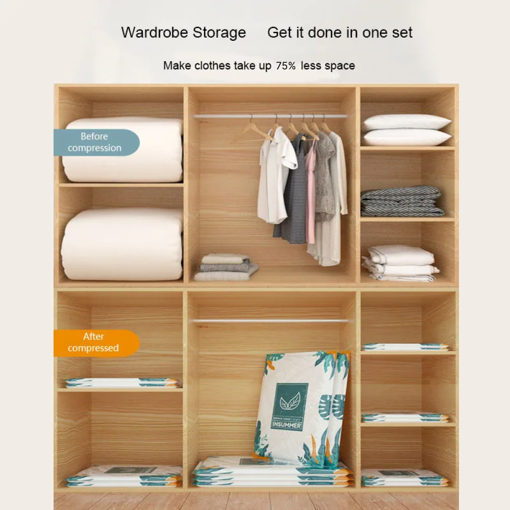 TaffPACK Kantong Plastik Vakum Pakaian Multifungsi Vacuum Bag 1 PCS 60x80cm - TF158 Gambar produk TaffPACK Kantong Plastik Vakum Pakaian Multifungsi Vacuum Bag 1 PCS 60x80cm - TF158