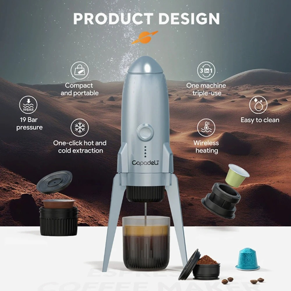 Gambar produk iCafilas Capadeli Nanopresso Coffee Maker Portable 3in1 7800mAh 19 Bar - ME2409