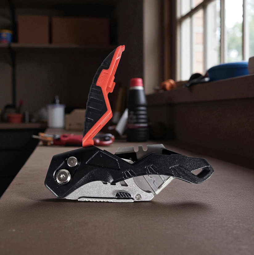 Gambar produk AIRAJ Pisau Cutter Lipat Folding Utility Knife Angle Adjustable 18mm - 1358