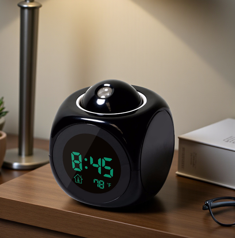 Gambar produk XNCH Jam Alarm Projection LCD Digital Clock Voice Thermometer - FJ3532