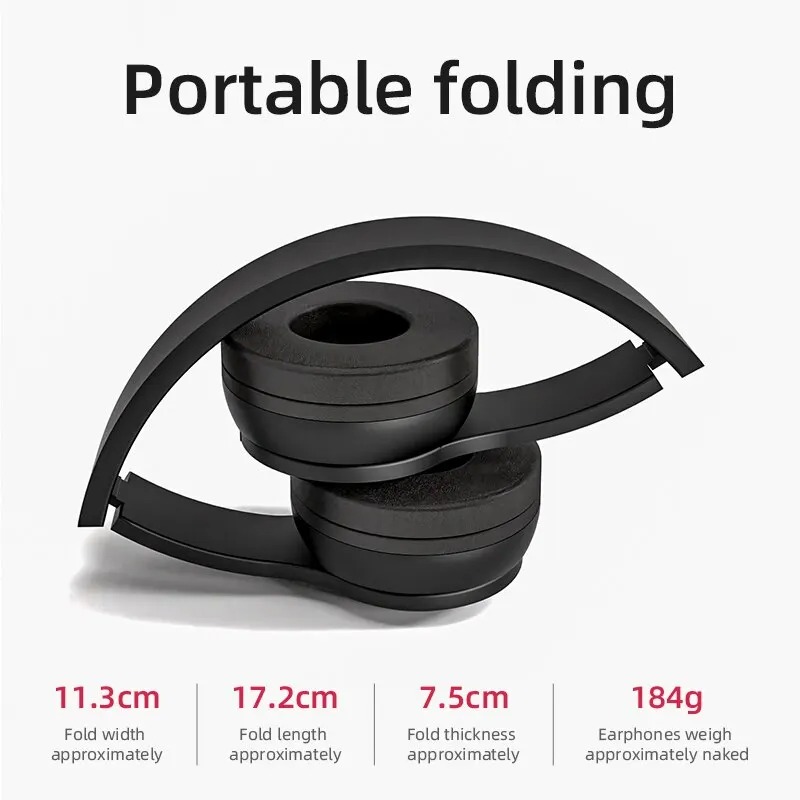 Gambar produk Briame Headphone Bluetooth 5.1 HiFi Noise Reduction TF AUX 150mAh - P47