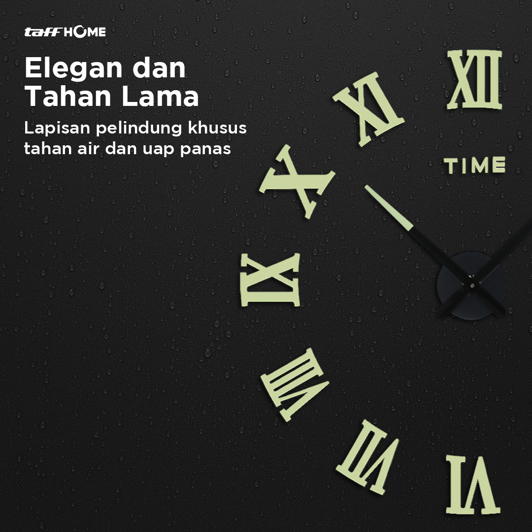 Gambar produk TaffHOME Jam Dinding Besar DIY Giant Clock Glow in The Dark 90-100cm - DIY-106