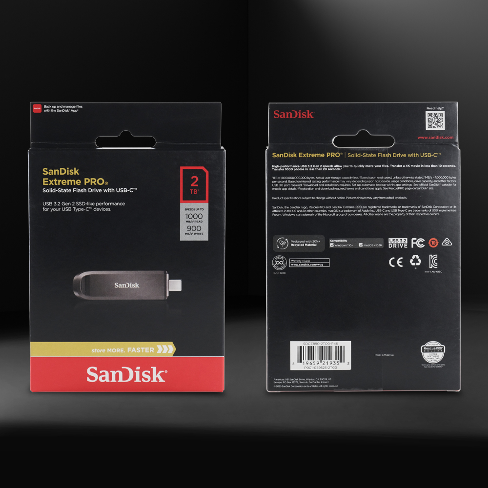 Gambar produk SanDisk Extreme PRO Flash Drive with USB Type C 1000MB/s 2TB - SDCZ890
