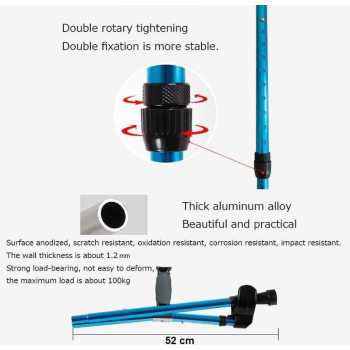LUYANG Tongkat Jalan F Lipat Walking Stick Crutch Foldable Adjustable - GT923L-A Gambar produk LUYANG Tongkat Jalan F Lipat Walking Stick Crutch Foldable Adjustable - GT923L-A