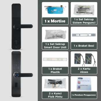 Gambar produk REFINE Smart Door Lock Tuya App WiFi Fingerprint Password - MJ1S