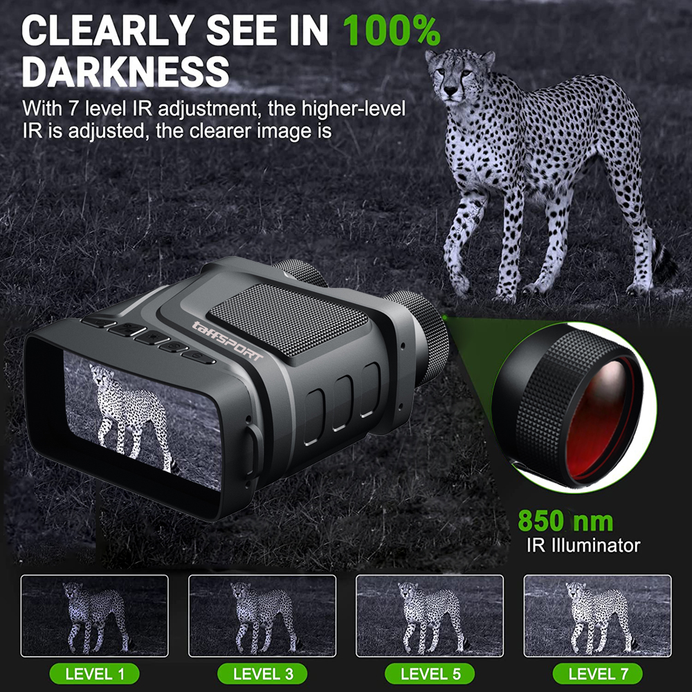 Gambar produk TaffSPORT Teropong Binocular Night Vision Recorder 2.5K Zoom with Mic - R12