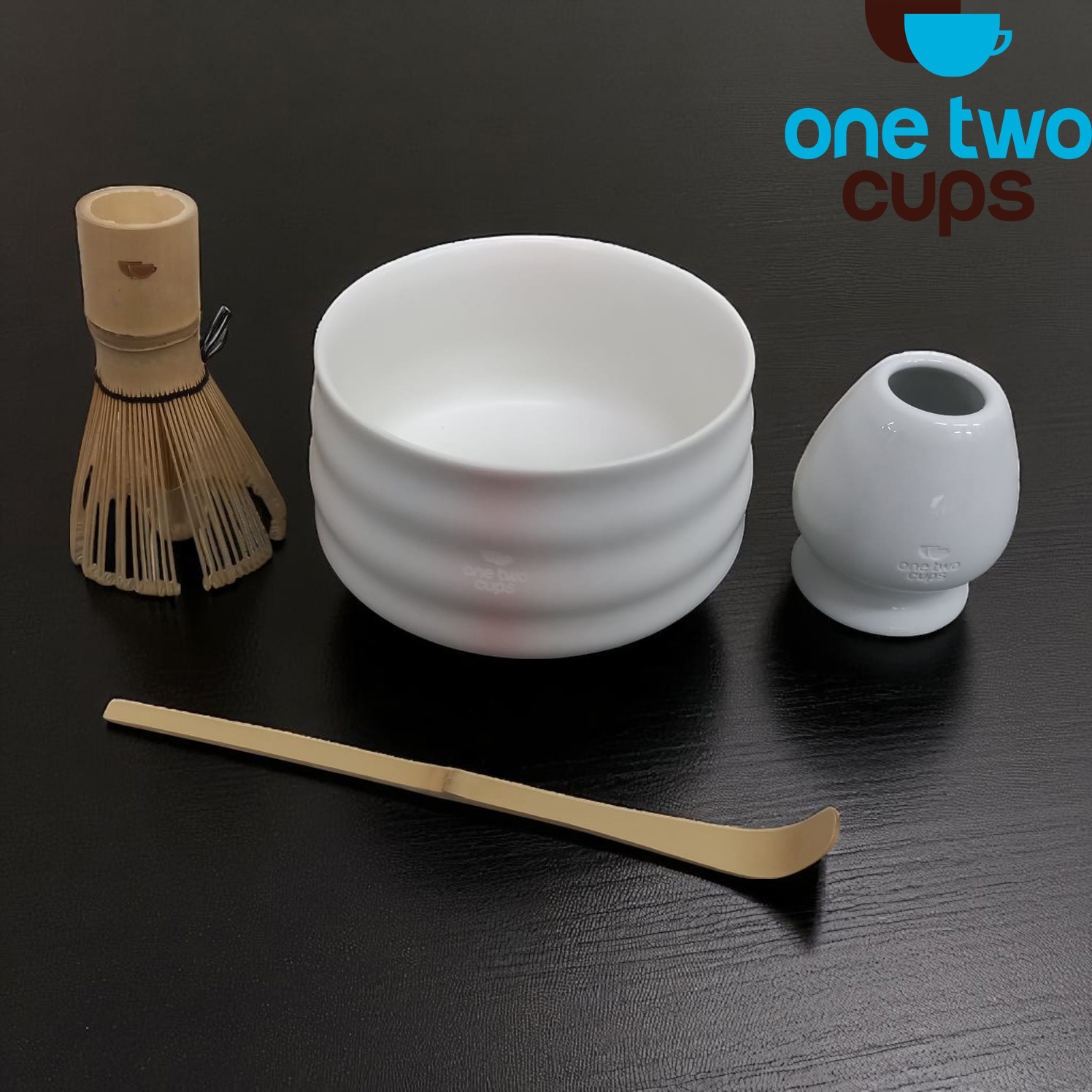 Gambar produk One Two Cups Matcha Set Kit Chawan Chasen Stand Chashaku 4 PCS - NA-1451