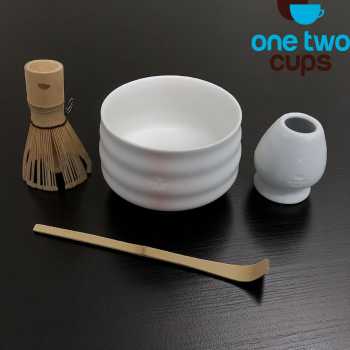 One Two Cups Matcha Set Kit Chawan Chasen Stand Chashaku 4 PCS - NA-1451