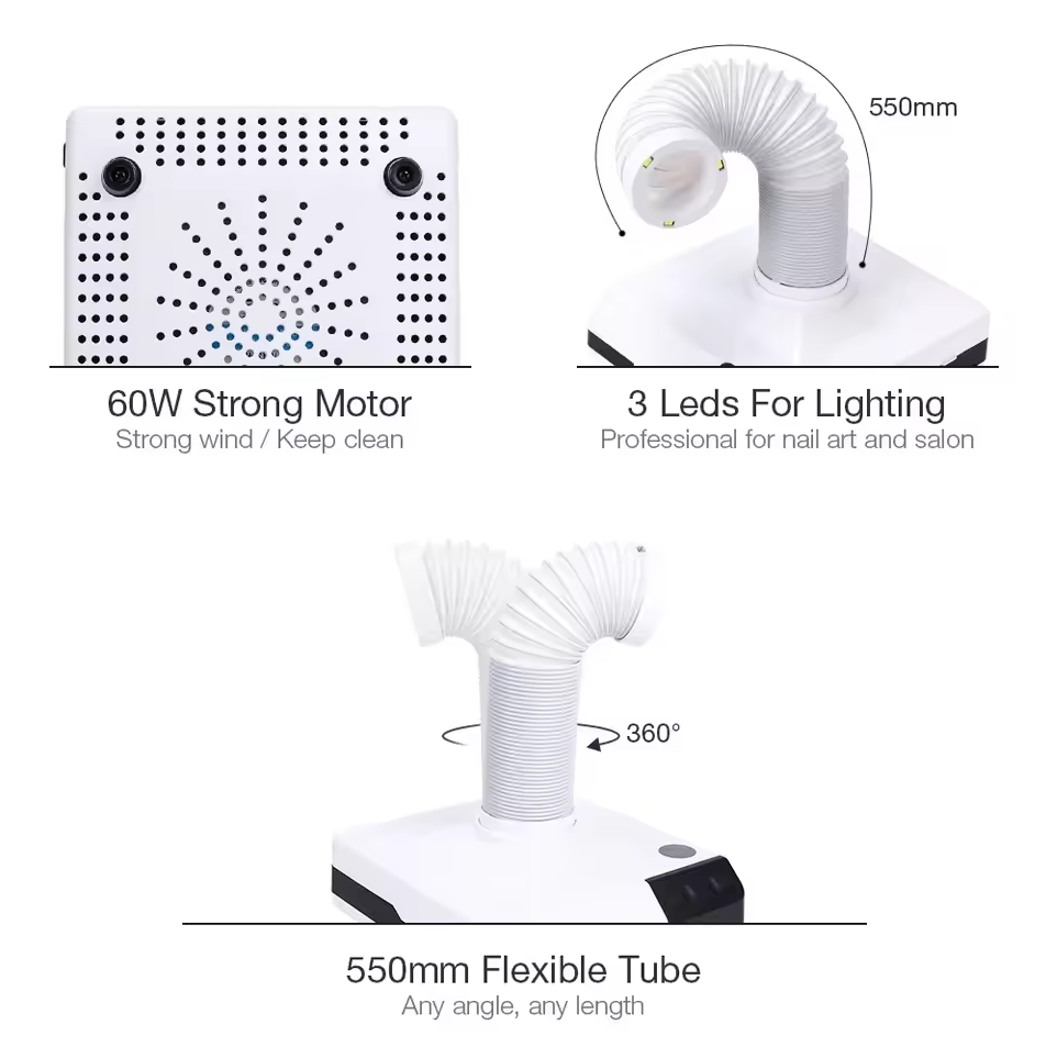 Gambar produk Foreverlily Nail Dust Collector Manicure Pedicure Vacuum Filter 60W - BQ86