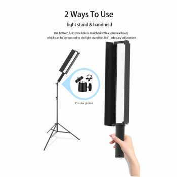Gambar produk LIYADI Lampu Studio Tube Light RGBW 24 Mode OLED Display 5200mAh 24W - LP600 PRO