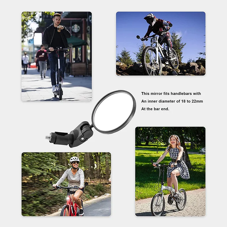 Gambar produk YOTAWA Kaca Spion Sepeda Bike Rearview Mirror Foldable Convex 1 Pair - YT05