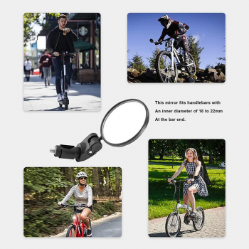 Gambar produk YOTAWA Kaca Spion Sepeda Bike Rearview Mirror Foldable Convex 1 Pair - YT05