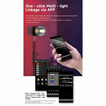 Gambar produk LIYADI Lampu Studio Fotografi COB LED RGBW 24 Mode TFT Display 100W - S100 PRO