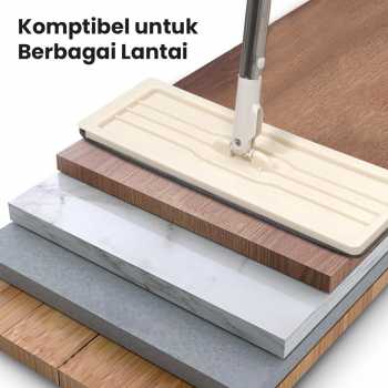 Gambar produk ISHOWTIENDA Alat Pel Lantai Microfiber Flat Flexible Head with Bucket - FMI60