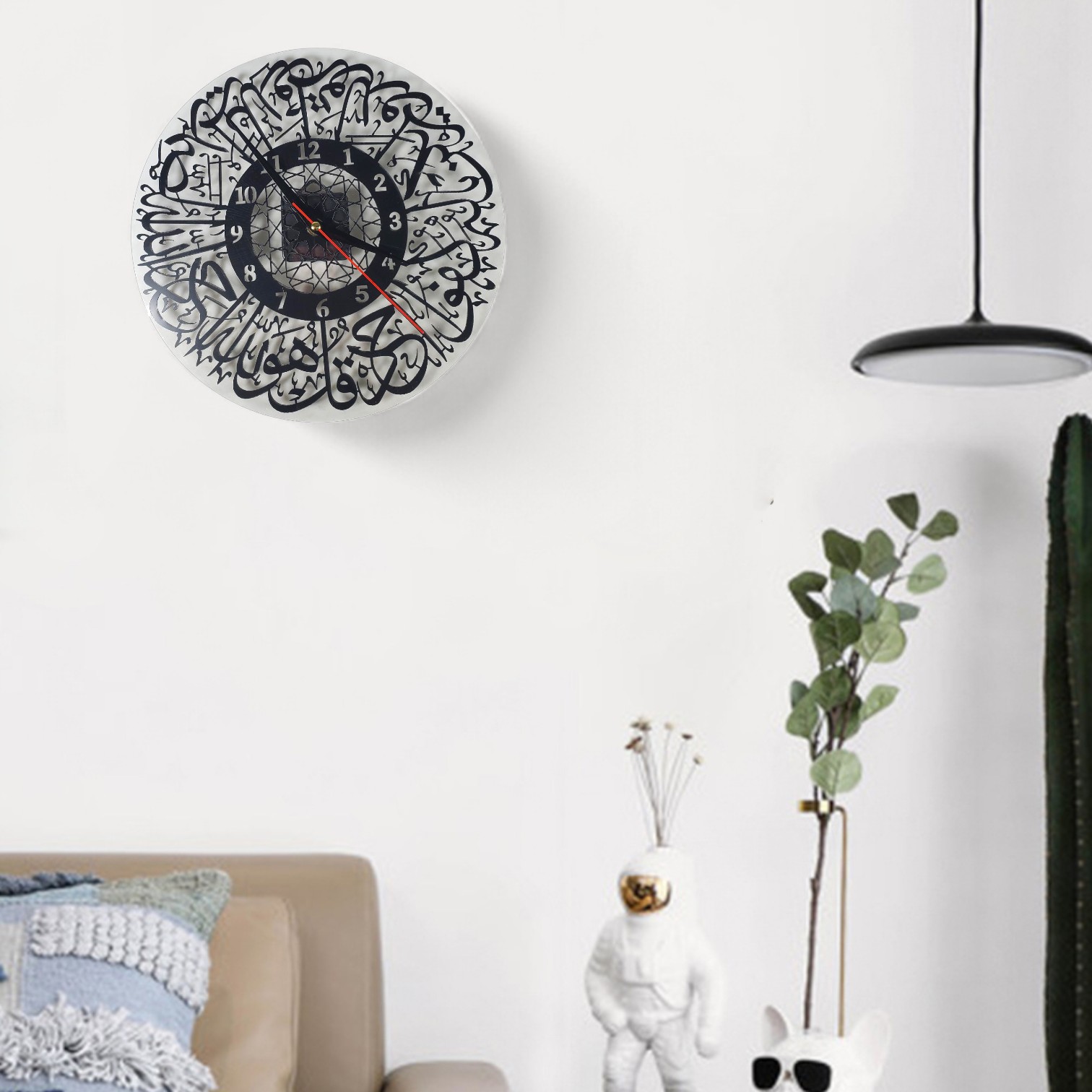 Gambar produk LISM Jam Dinding Quartz Calligraphy Al-Ikhlas Acrylic Clock 30cm Ordinal - L3