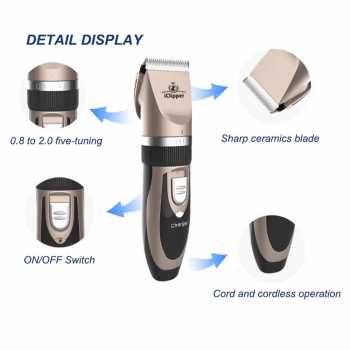 Gambar produk iClipper Alat Cukur Bulu Hewan Anjing Kucing Domba 8200RPM 600mAh - 938