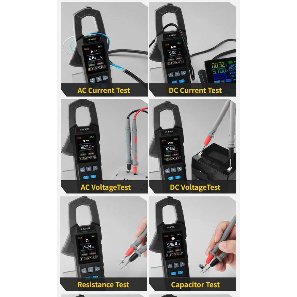 Gambar produk FNIRSI Clamp Meter Digital Multimeter Multitester 10000 Count 600A - DMC-100