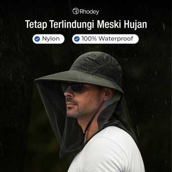 Gambar produk Rhodey Topi Rimba Outdoor Anti Nyamuk UV Protection Boonie Hat - UF122