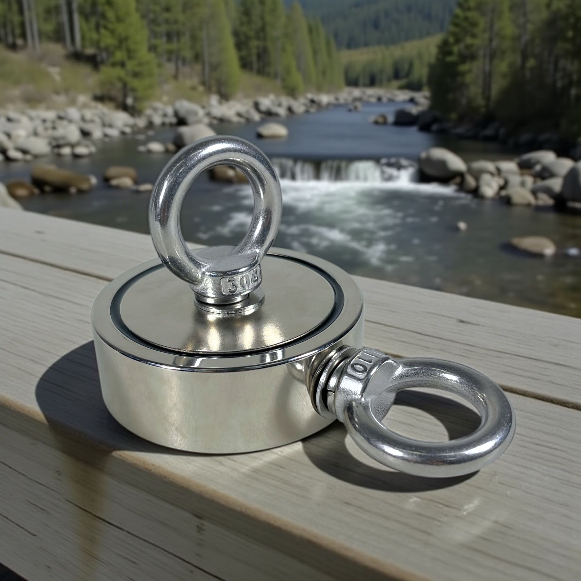 Taffware Magnet Gantungan Double Round Hook Strong Neodymium N40 75mm - D75 Gambar produk Taffware Magnet Gantungan Double Round Hook Strong Neodymium N40 75mm - D75