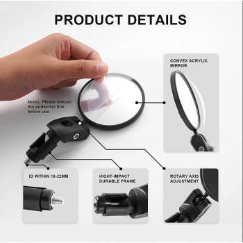 Gambar produk YOTAWA Kaca Spion Sepeda Bike Rearview Mirror Foldable Convex 1 Pair - YT05