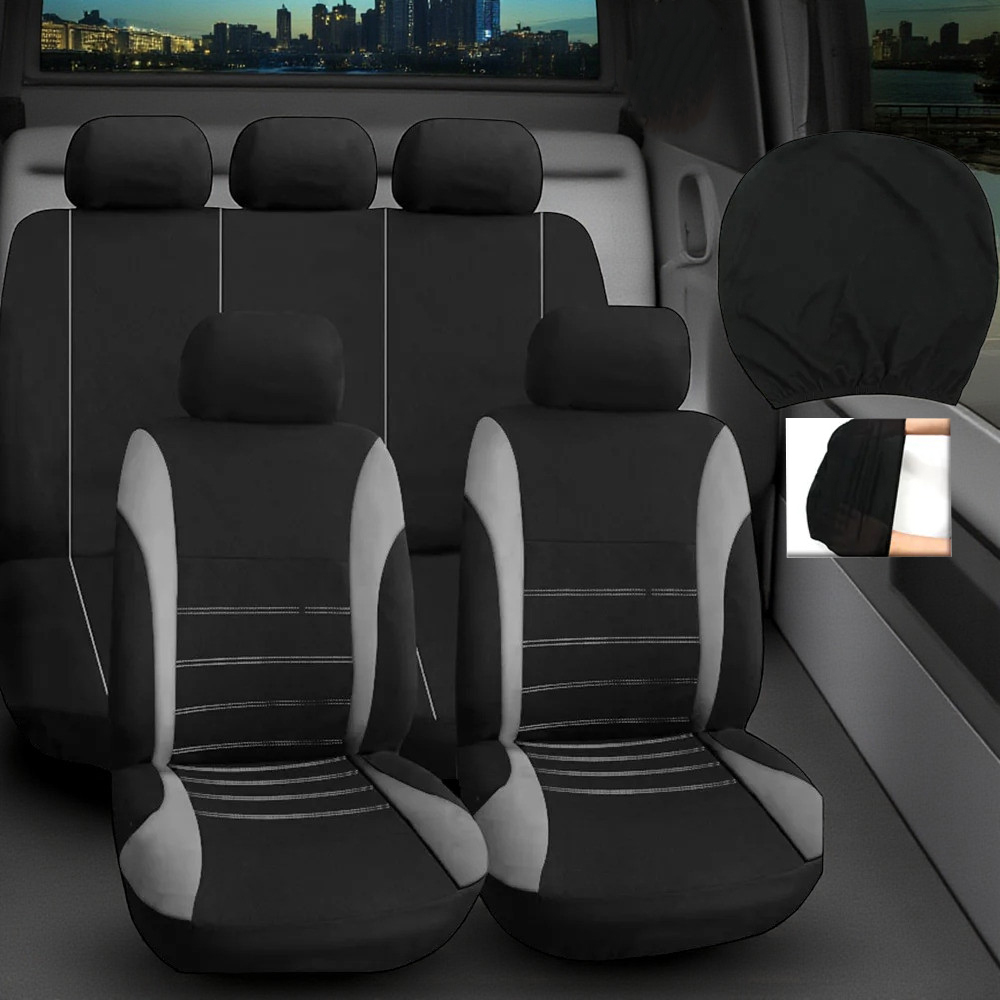 SVOCK Set Sarung Cover Jok Mobil Universal Kain 9 PCS - SVC69 Gambar produk SVOCK Set Sarung Cover Jok Mobil Universal Kain 9 PCS - SVC69