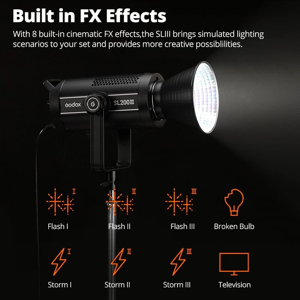 Gambar produk Godox Lampu Studio LED Fill Light 2.4G Wireless Bowens 5600K 200W - SL200III