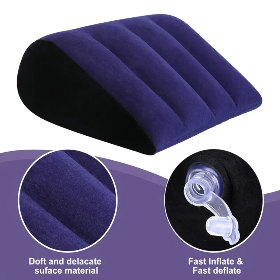 BITEFU Bantal Angin Segitiga PVC Triangle Inflatable Pillow 45cm - A001 Gambar produk BITEFU Bantal Angin Segitiga PVC Triangle Inflatable Pillow 45cm - A001
