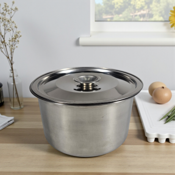 Hasei Baskom Mangkok Stainless Steel Wadah Bumbu Makanan with Lid - HS-14