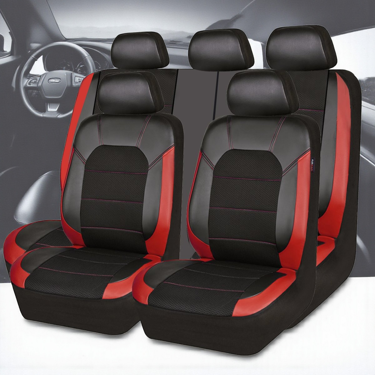 Gambar produk CAR PASS Cover Jok Kursi Mobil Universal Car Seat Cover PU Leather - B6-128