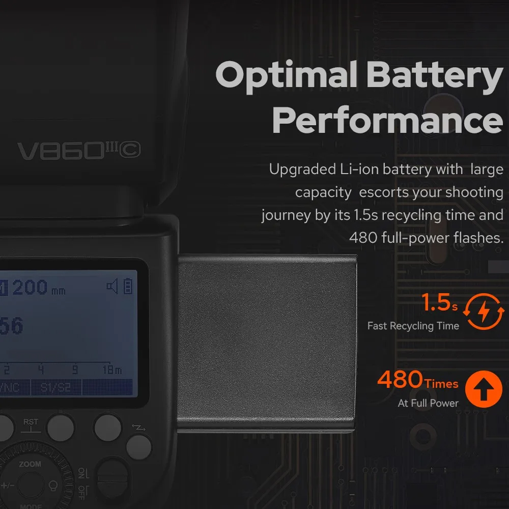 Gambar produk Godox Flash Camera Wireless Adjustable Focus 2980mAh 76Ws for Sony - V860IIIS