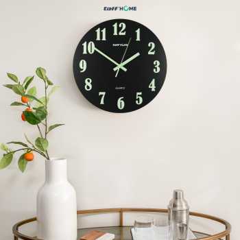 Gambar produk TaffHOME Jam Dinding Bulat Quartz Luminous Glow in The Dark 30cm - Win30