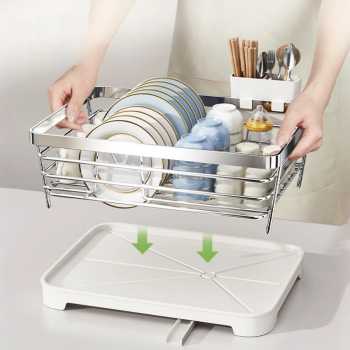 Gambar produk DUTRIEUX Rak Piring Dapur Wastafel Stainless Steel Drying Storage Rack - DR-42