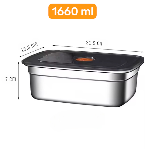 TaffHOME Kotak Makan Anti Tumpah Lunch Bento Box Stainless Steel 410 1660ml - KT275 Gambar produk TaffHOME Kotak Makan Anti Tumpah Lunch Bento Box Stainless Steel 410 1660ml - KT275
