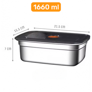 TaffHOME Kotak Makan Anti Tumpah Lunch Bento Box Stainless Steel 410 1660ml - KT275 Gambar produk TaffHOME Kotak Makan Anti Tumpah Lunch Bento Box Stainless Steel 410 1660ml - KT275