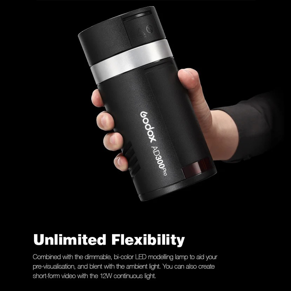Gambar produk Godox Flash Camera Wireless 2.4GHz TTL 3in1 Color 2600mAh 300Ws - AD300Pro