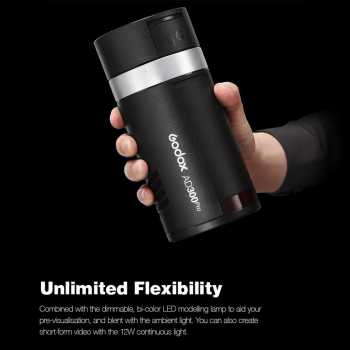 Gambar produk Godox Flash Camera Wireless 2.4GHz TTL 3in1 Color 2600mAh 300Ws - AD300Pro