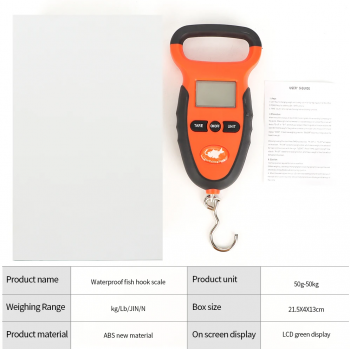 Gambar produk JUANJUAN Timbangan Koper Digital 50 kg Portable Hook Scale Pocket - LS03
