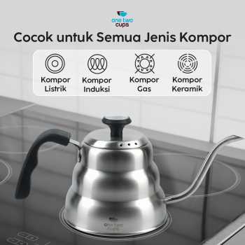 One Two Cups Teko Kopi Leher Angsa Gooseneck Pour Over Thermometer 1L - OTC201 Gambar produk One Two Cups Teko Kopi Leher Angsa Gooseneck Pour Over Thermometer 1L - OTC201