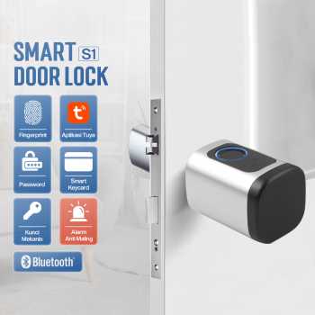 Gambar produk Juheenda Smart Door Lock Fingerprint Bluetooth Card Alarm Tuya Smart - S1